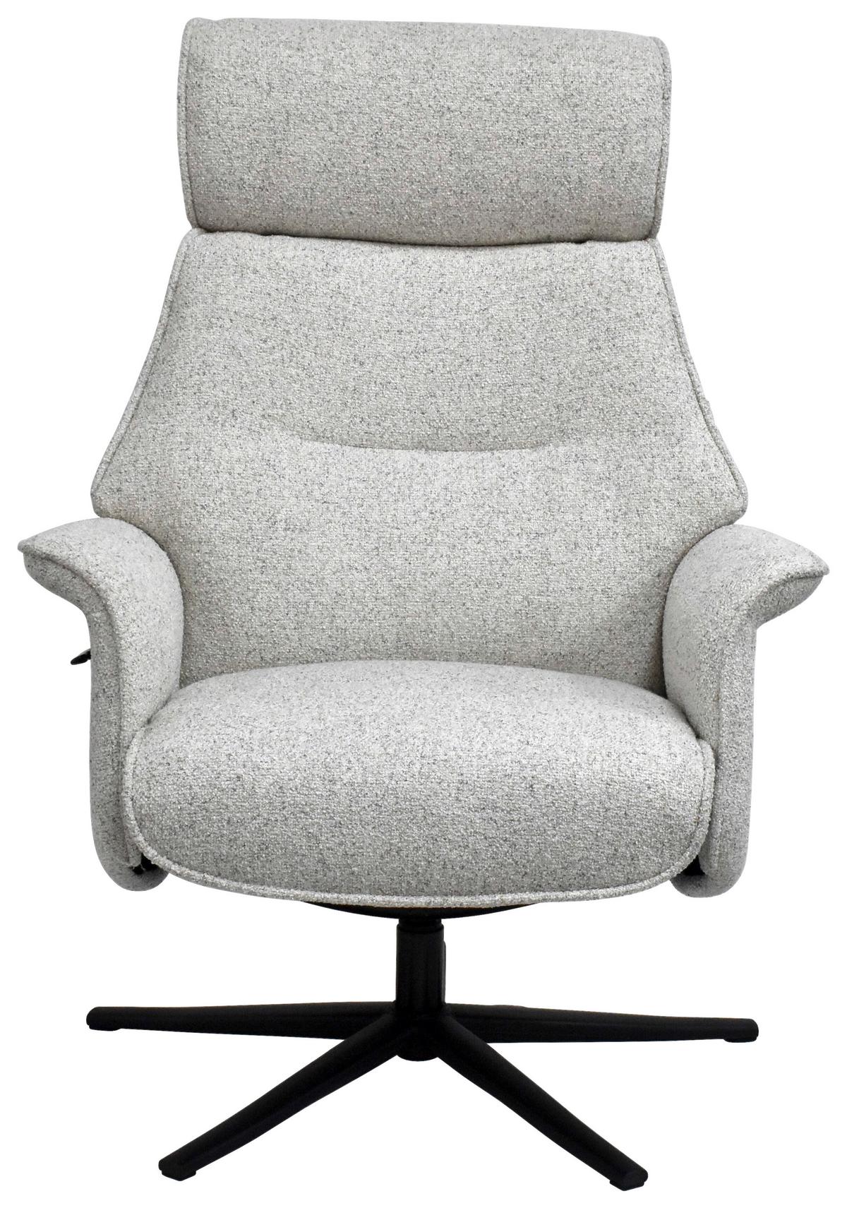 Relaxsesselset Mellow Beige B: 77 cm - Creme/Schwarz, Design, Holz/Textil (77/108/81cm) - Livetastic