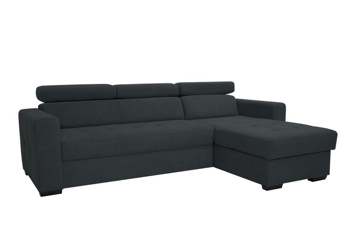 Rohová sedačka MARCO, obojstranná, čierny velúr - čierna, Konventionell, kov/drevo (238/78-94/170cm)