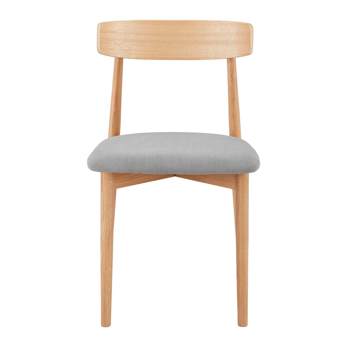 Židle NOAH dubové dřevo/šedá - šedá/přírodní barvy, Moderní, dřevo/textil (47/78/51cm) - Bessagi Home