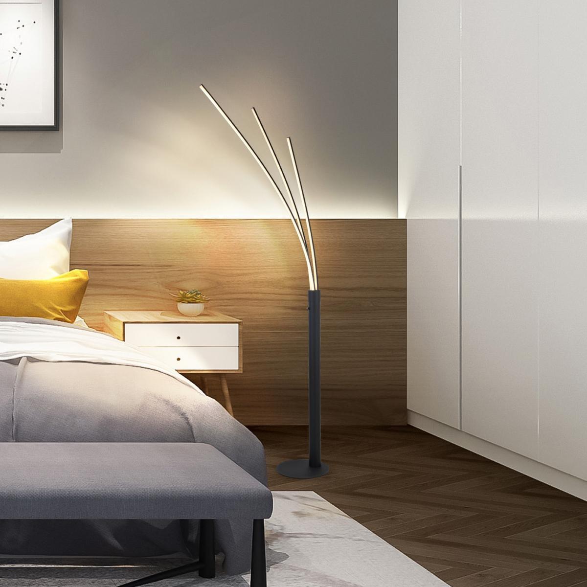 Led Állólámpa Brandon - fekete, Modern, műanyag/fém (28/210cm) - Luca Bessoni