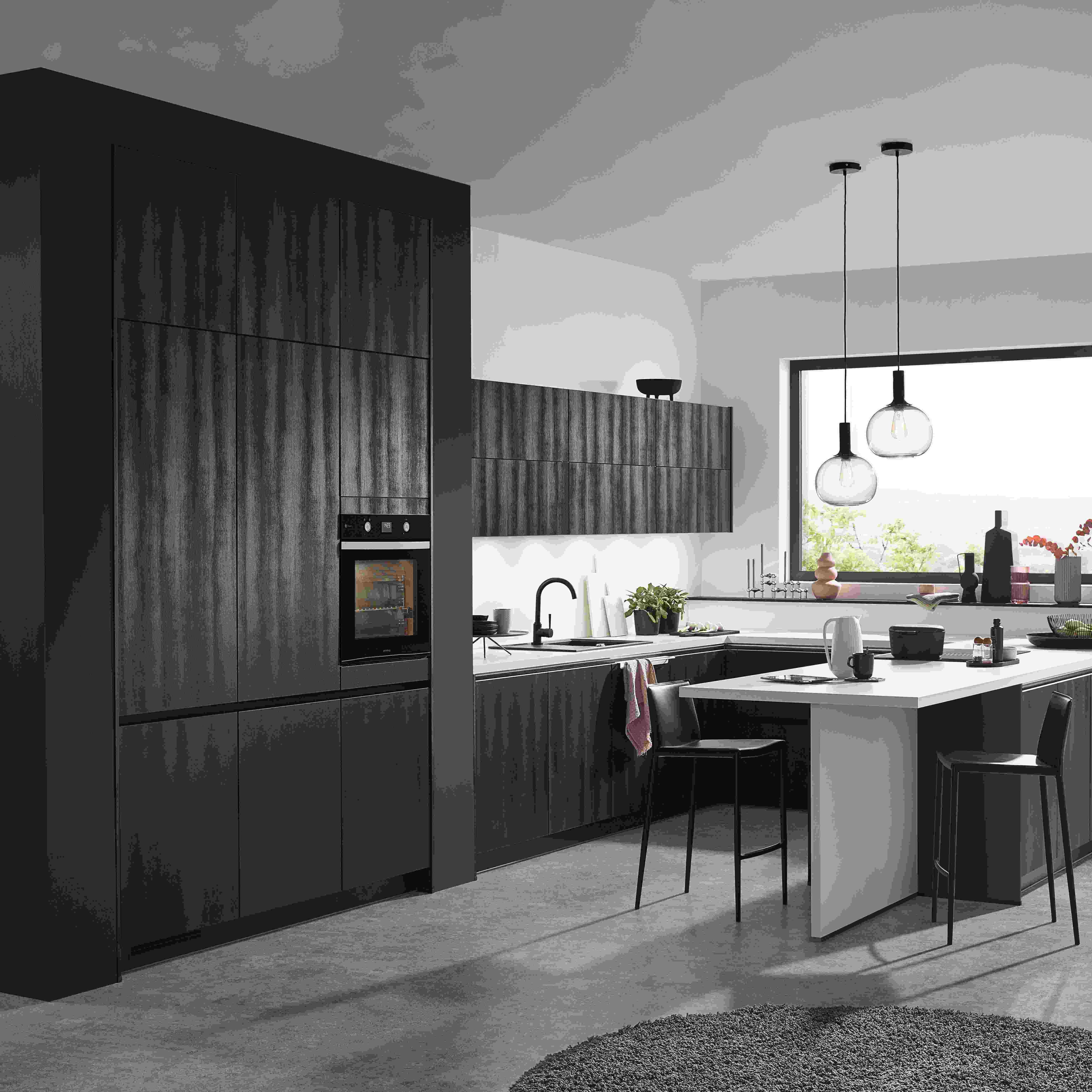 Frontfarbe Ip2200 Eiche-Nb. Schwarz - Eiche dunkel, MODERN, Holzwerkstoff - Impuls