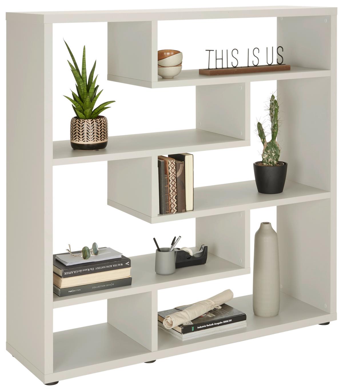 DĚLICÍ STĚNA Bounty, šedá - šedá/černá, Moderní, kompozitní dřevo/plast (130/134/40cm) - Premium Living