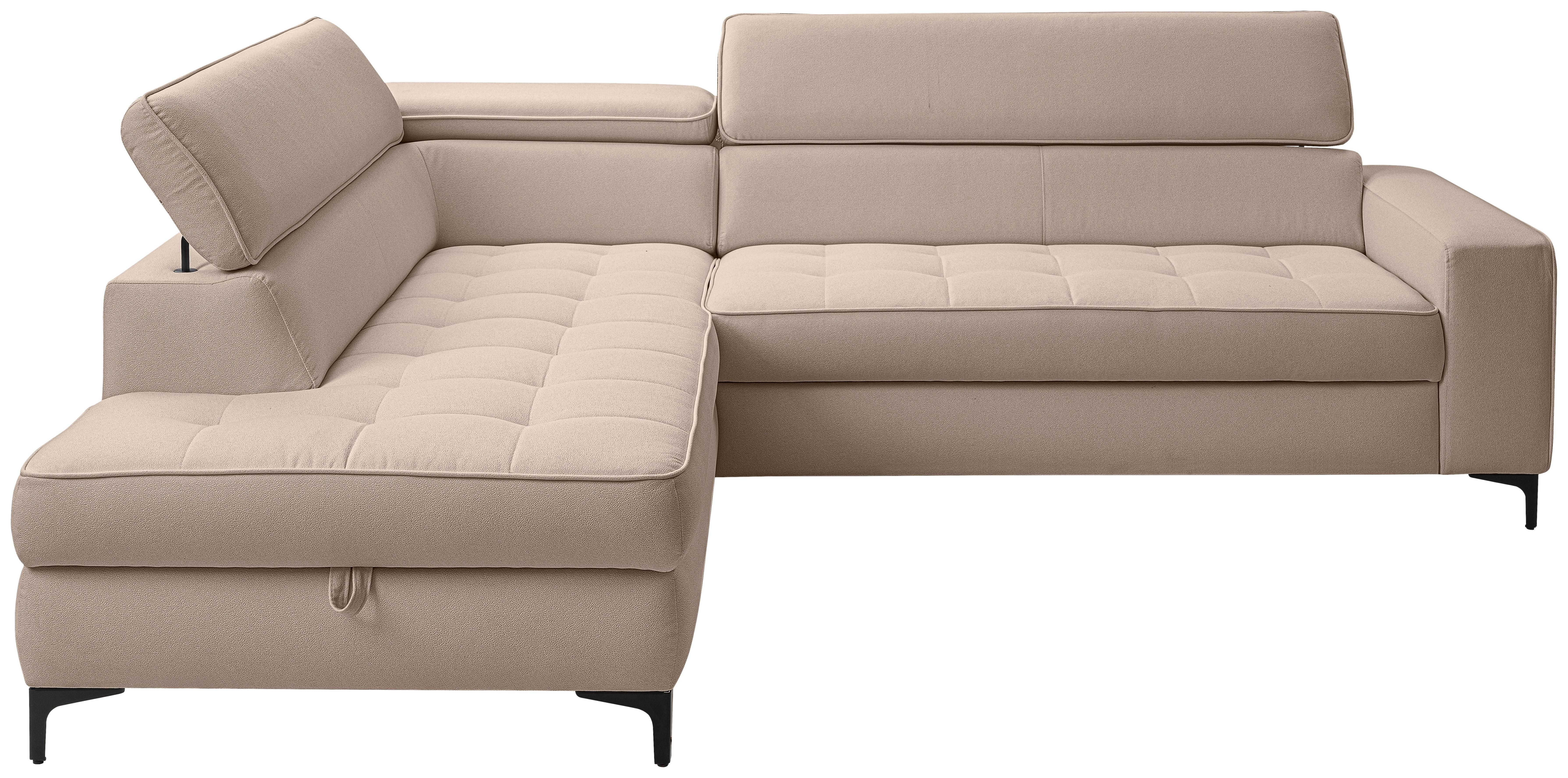 Ecksofa Nala Taupe S: 203x251cm - Taupe/Schwarz, Design, Textil (203/251cm) - MID.YOU