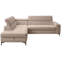 Ecksofa Nala Taupe S: 203x251cm - Taupe/Schwarz, Design, Textil (203/251cm) - MID.YOU