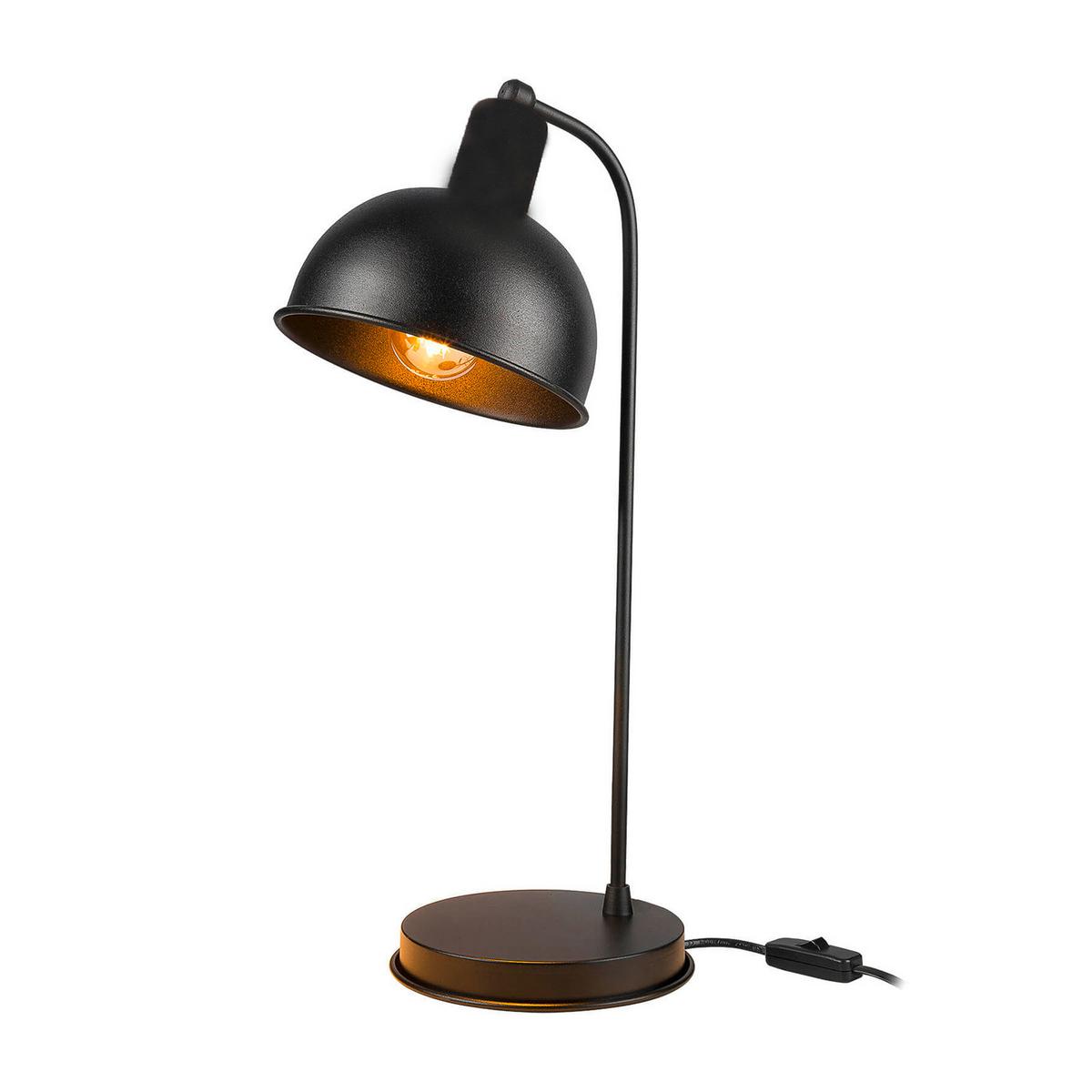 Tischleuchte Istanbul Schwarz Cappuccino L: 17 cm - Bernsteinfarben/Schwarz, Basics, Kunststoff/Metall (17/25/50cm)