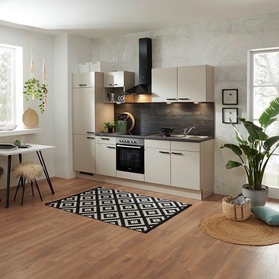 Küchenzeile Pn80 mit Geräten B: 270 cm Kaschmirgrau/Lava - MODERN, Holzwerkstoff/Kunststoff (270cm) - Pino