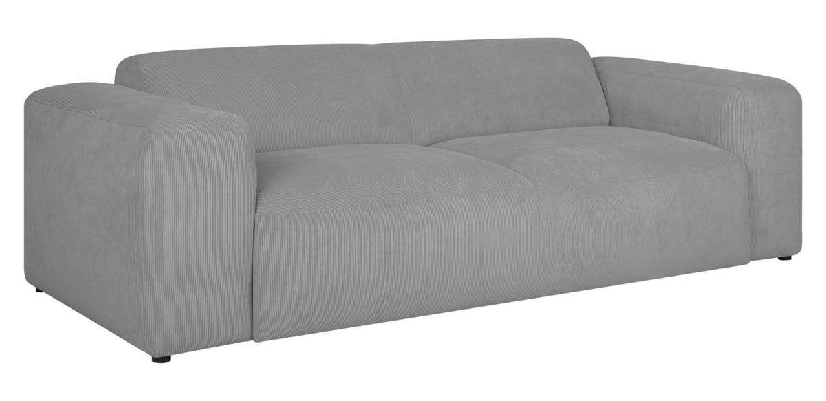 3-sitzer-sofa Hannah Hellgrau B: 247 Cm - Hellgrau/Schwarz, Design, Textil (247/75/104cm) - MID.YOU