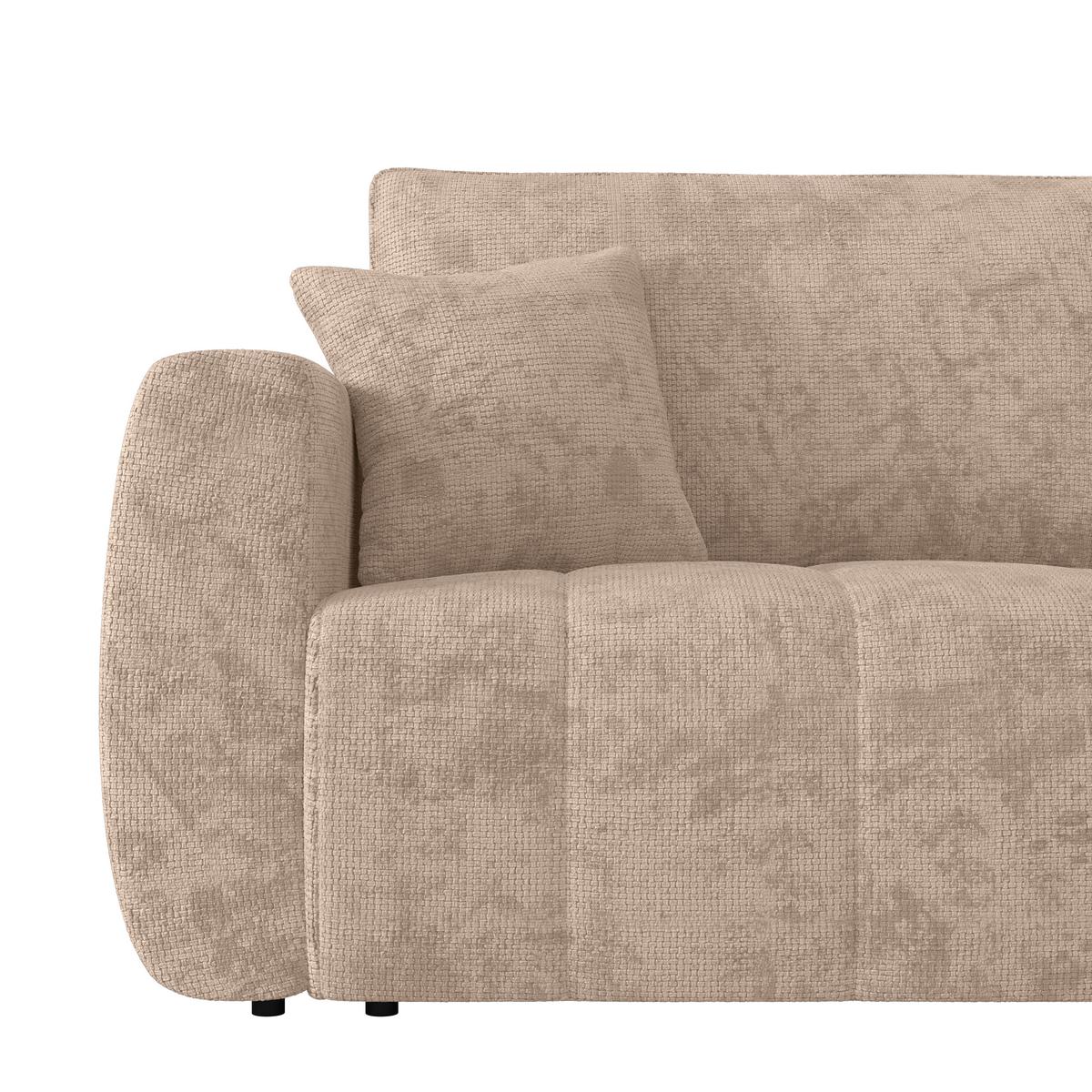 Schlafsofa Bali - Beige/Schwarz, MODERN, Holz/Textil (245/74-90/104cm) - Luca Bessoni