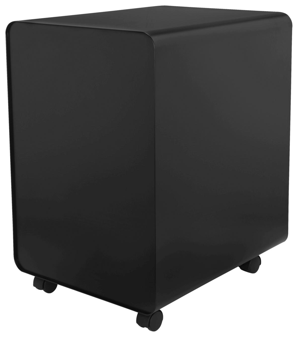 Rollcontainer Color Plus I Schwarz - Schwarz, MODERN, Kunststoff/Metall (40/60/50cm) - MID.YOU
