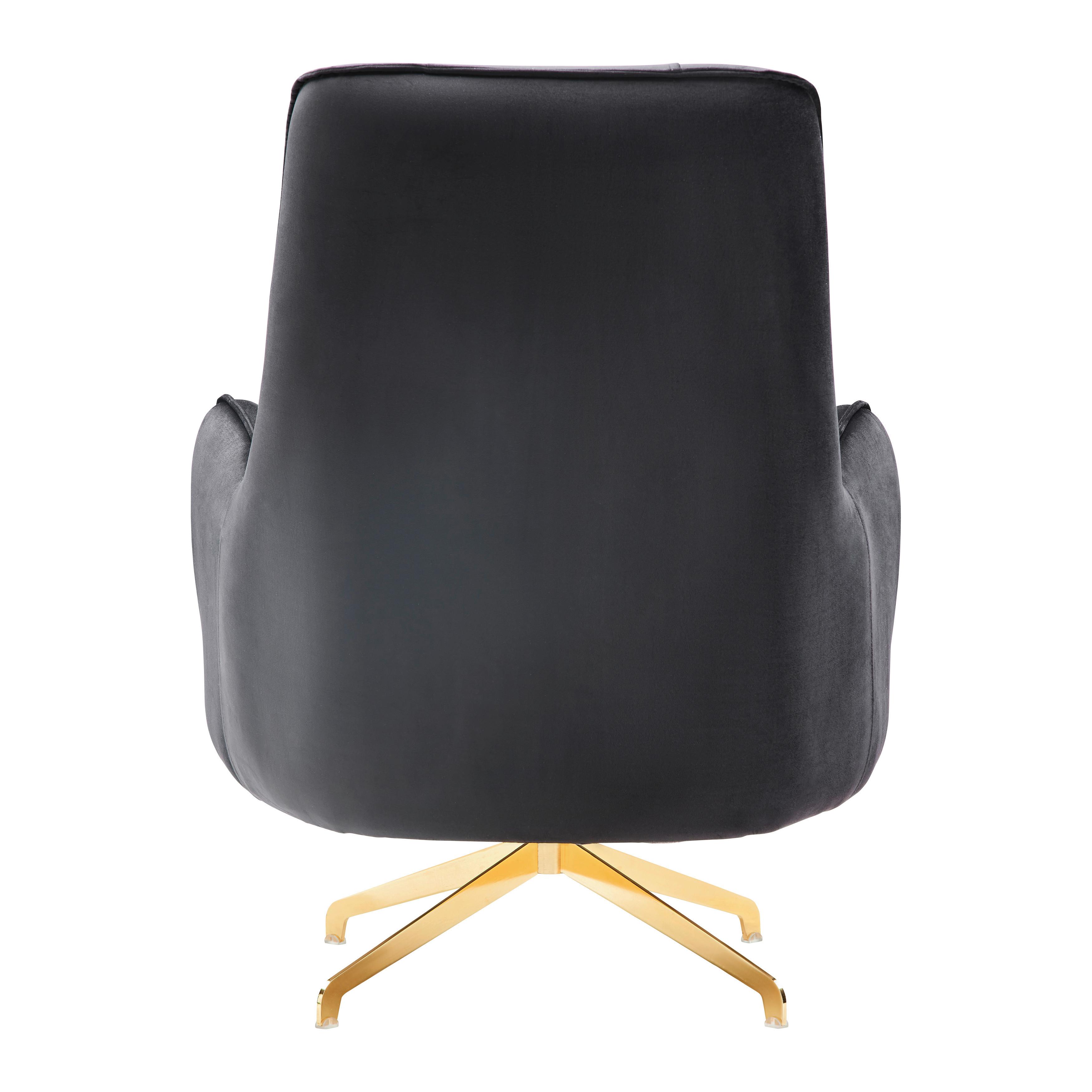 Kreslo AILE, čierny zamat, 1x vankúš - čierna, Lifestyle, kov/textil (80/100/85cm) - Mömax