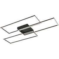 LED-Deckenleuchte Hava L: 108 cm - Schwarz, Design, Kunststoff/Metall (108/56/7,5cm) - Luca Bessoni