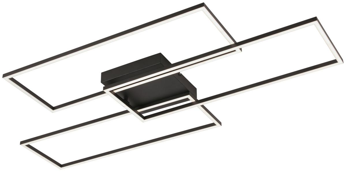 LED-Deckenleuchte Hava L: 108 cm - Schwarz, Design, Kunststoff/Metall (108/56/7,5cm) - Luca Bessoni