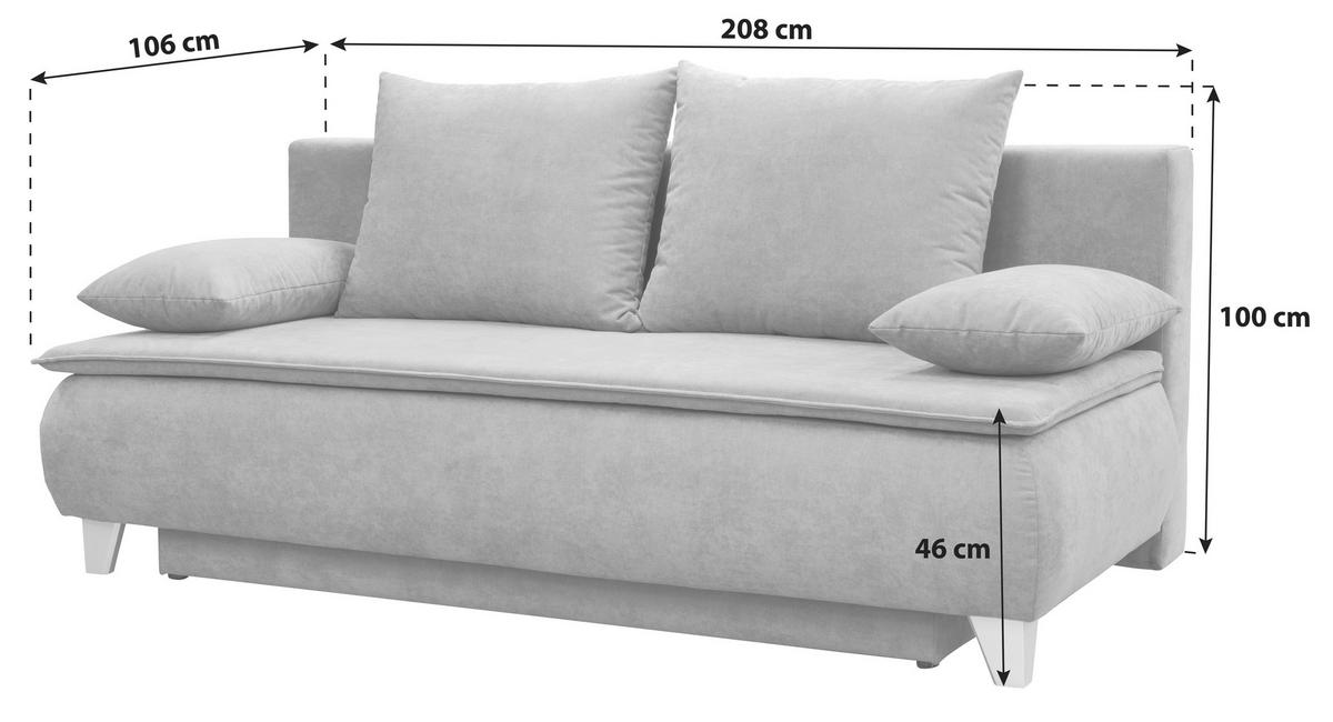 POHOVKA BOXSPRING Mona, sivá - svetlosivá, Modern, textil (208/100/106cm)