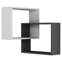 WANDBOARD RING ECKREGAL - Anthrazit/Weiß, Design, Holzwerkstoff (60/68/20cm) - Livetastic