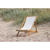 Strandsessel Peachy - Beige/Naturfarben, KONVENTIONELL, Holz/Textil (57/80/105cm) - Gardenson