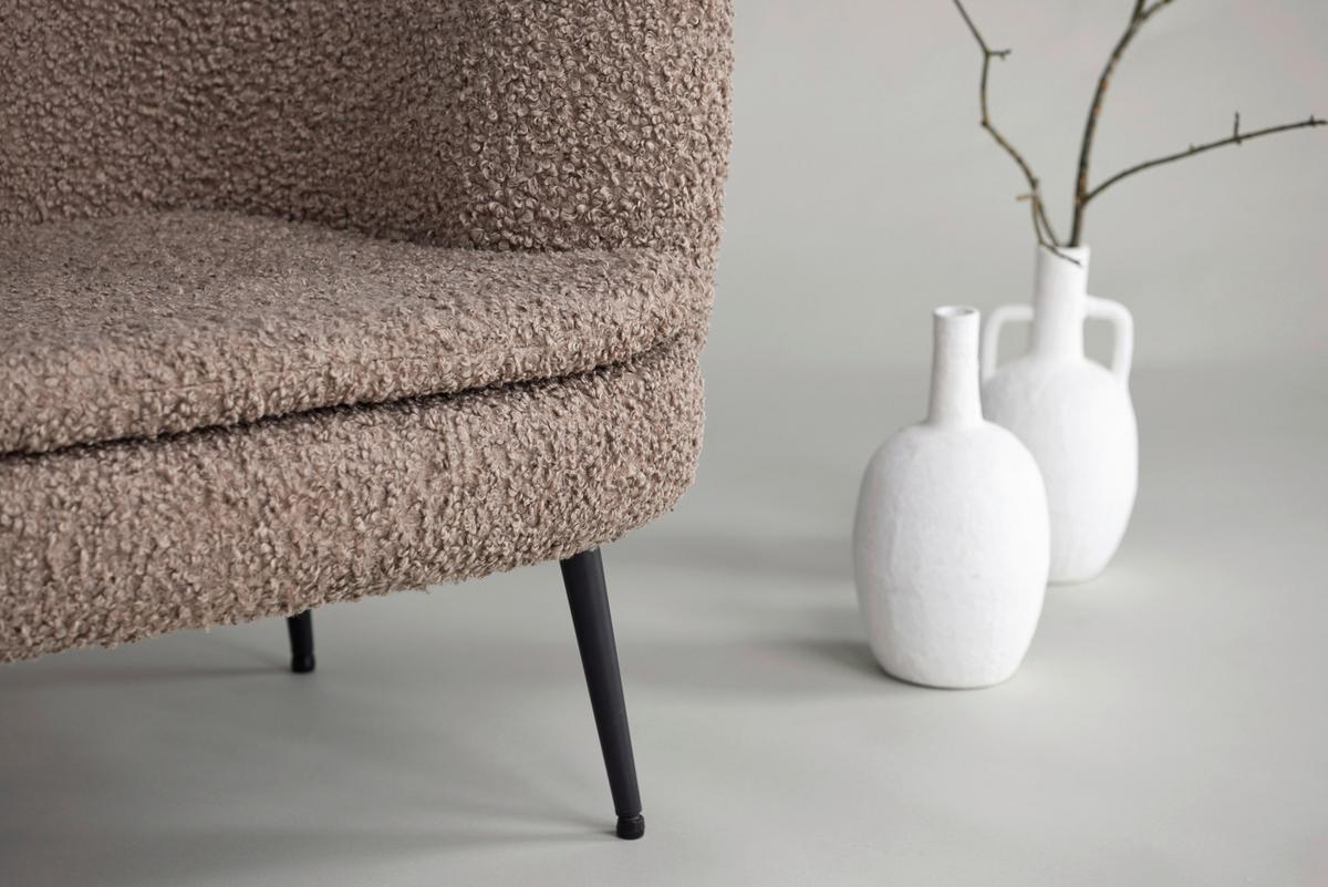 Sessel Nordkoster - Hellbraun/Schwarz, Design, Textil/Metall (81/75/80cm) - Livetastic