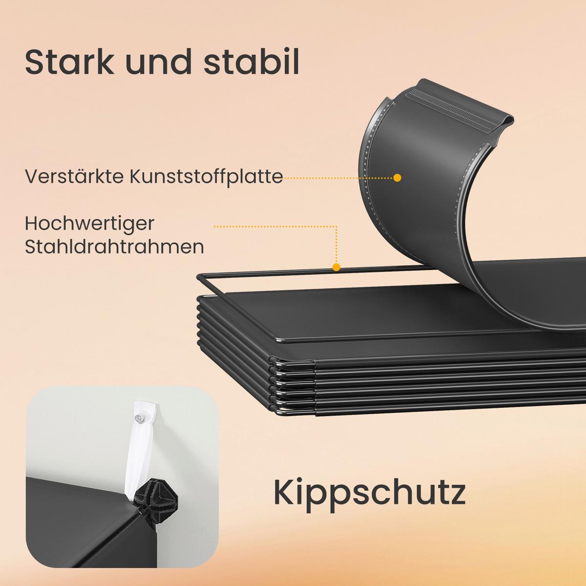 Schuhregal Schwarz, Weiß B: 82 Cm - Schwarz/Weiß, Basics, Kunststoff/Metall (82/92/32cm)