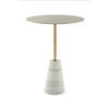Beistelltisch Oscar Weiß, Goldfarben B: 40cm - Goldfarben/Weiß, Design, Glas/Stein (40 cm/53 cm/40 cmcm) - Kayoom