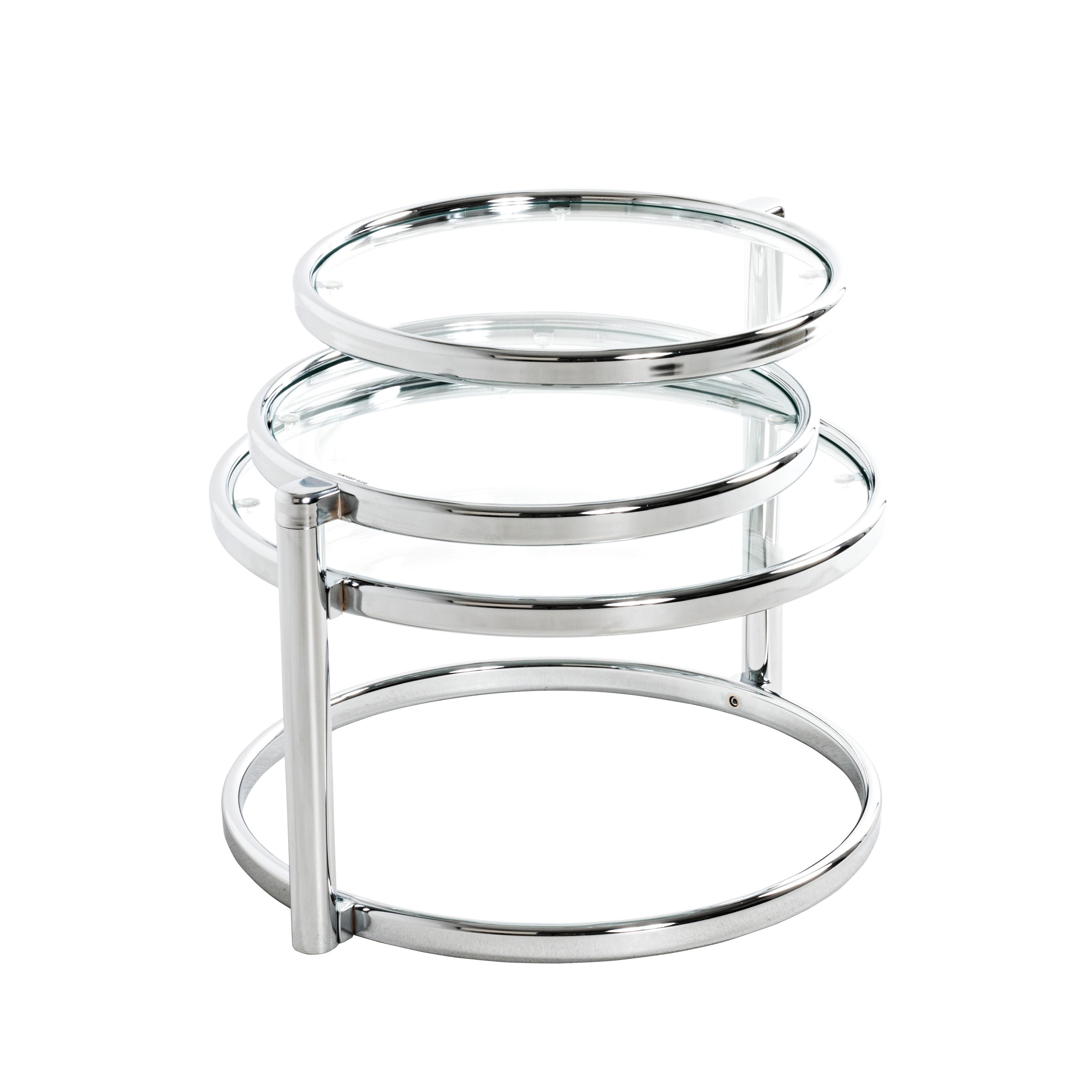 Couchtisch mit drehbaren Ablagen