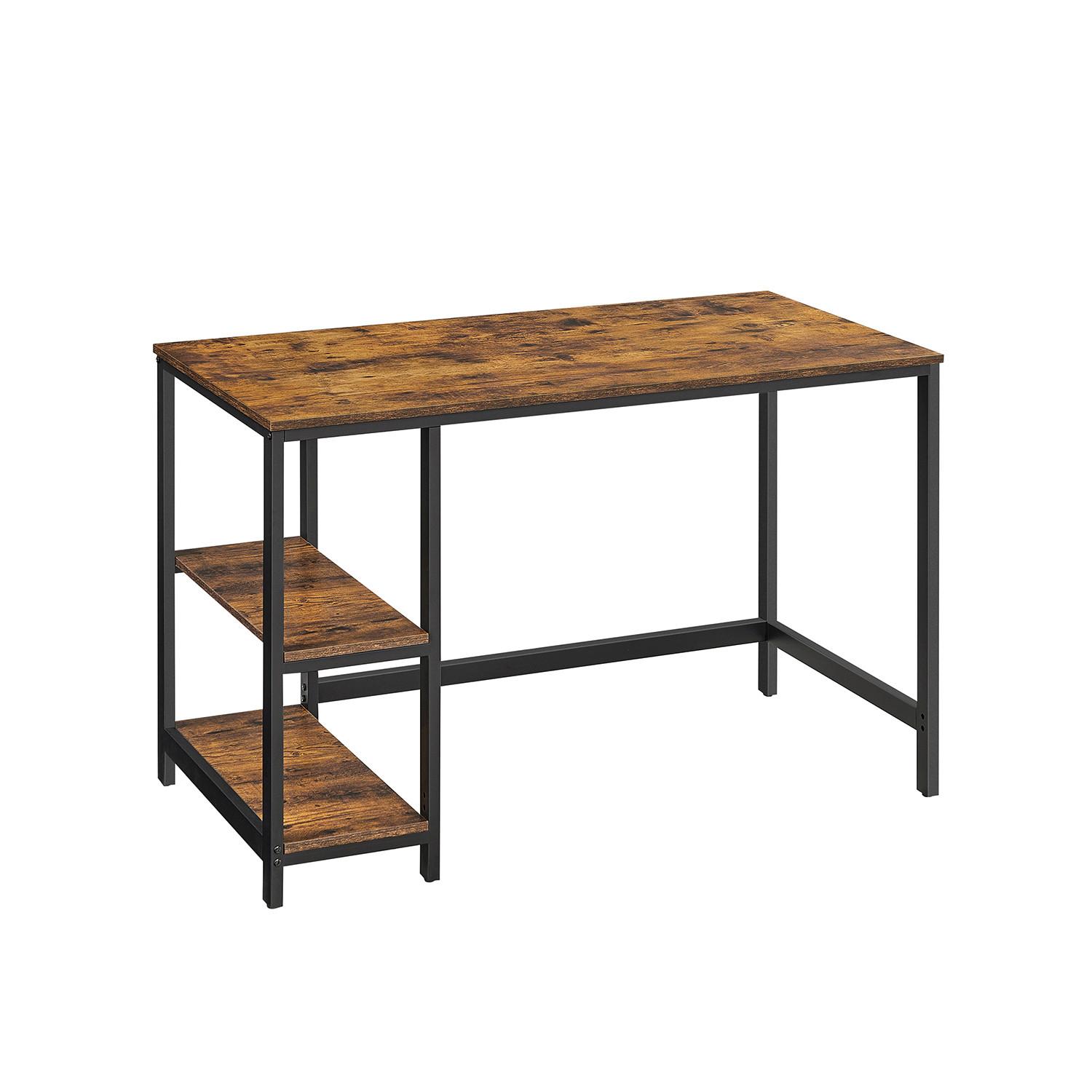 Písací stôl IRON - hnedá/čierna, Basics, kov/kompozitné drevo (120/60/75cm) - Boxxx