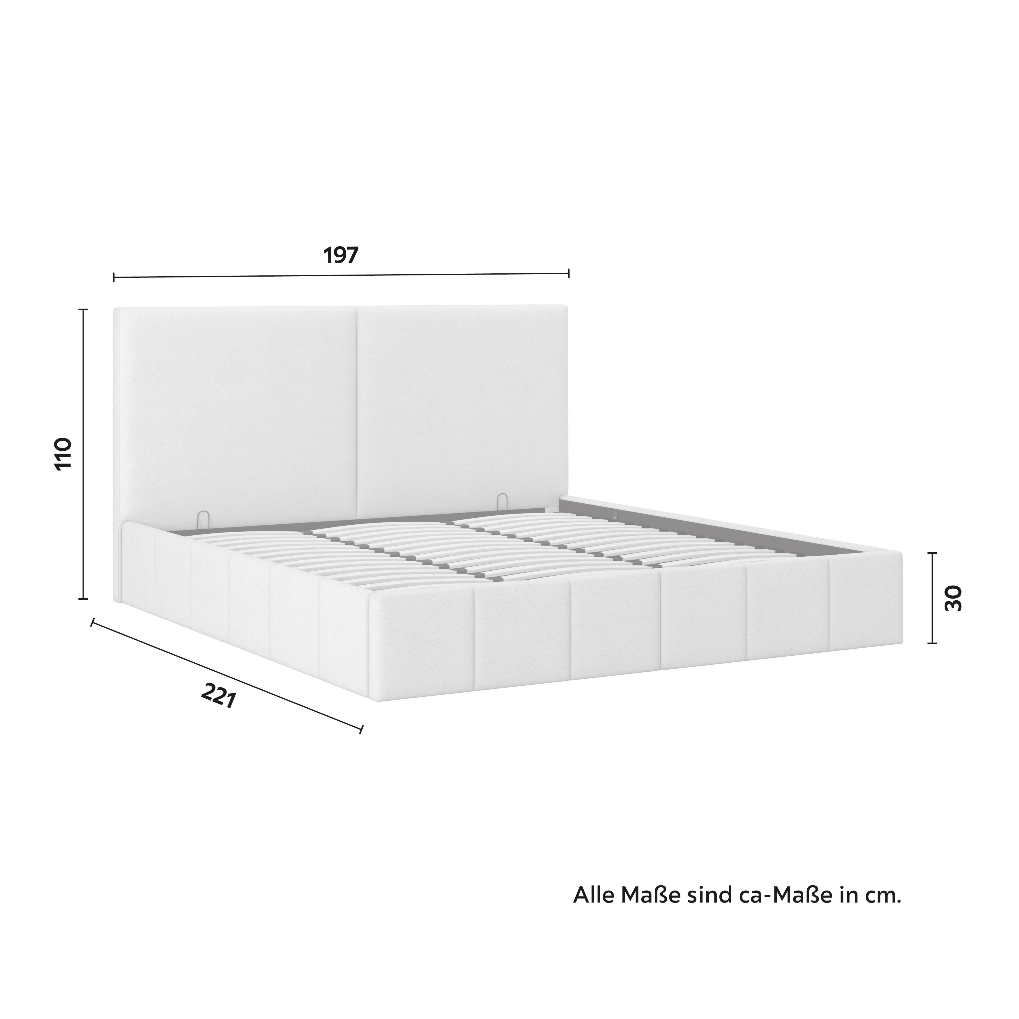 Čalúnená posteľ MILA 180x200 cm, biela - čierna/biela, Modern, kov/drevo (180/200cm) - Bessagi Home