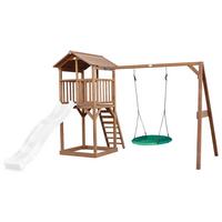 Spielturm A025.123.90 - Braun/Weiß, KONVENTIONELL, Holz/Kunststoff (356,6/241,9/349cm) - Ambia Garden