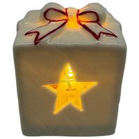 Vianočná figúrka LED/teplá biela - biela/červená, Konventionell, keramika (4,8/6,2/4,8cm) - Mömax