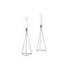 Kerzenständer-Set Eisen für Stabkerzen 2-teilig - Silberfarben, Basics, Metall (9,5/24,2cm) - Echtwerk