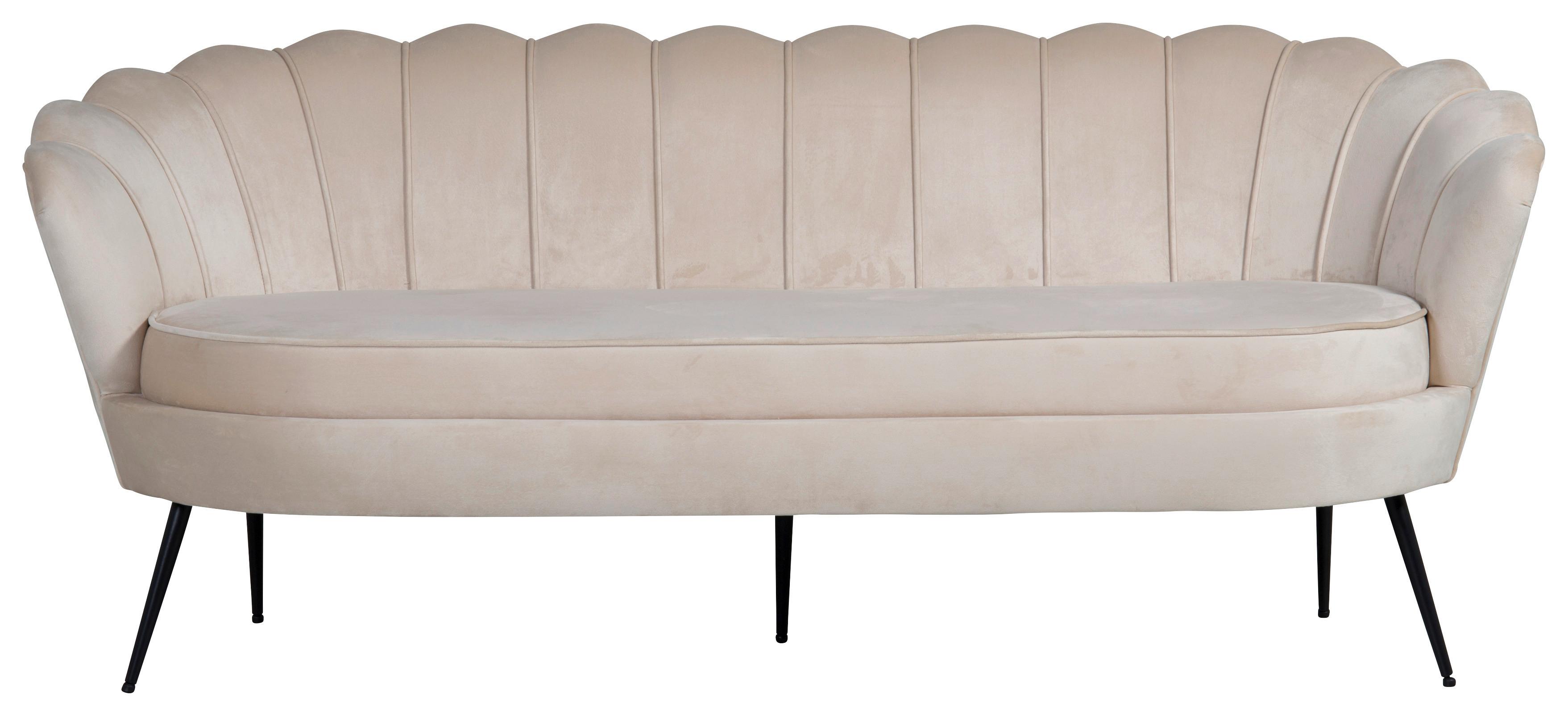 2-sitzer-sofa Calais - Beige/Schwarz, Design, Textil/Metall (180/78.5/78cm) - Livetastic