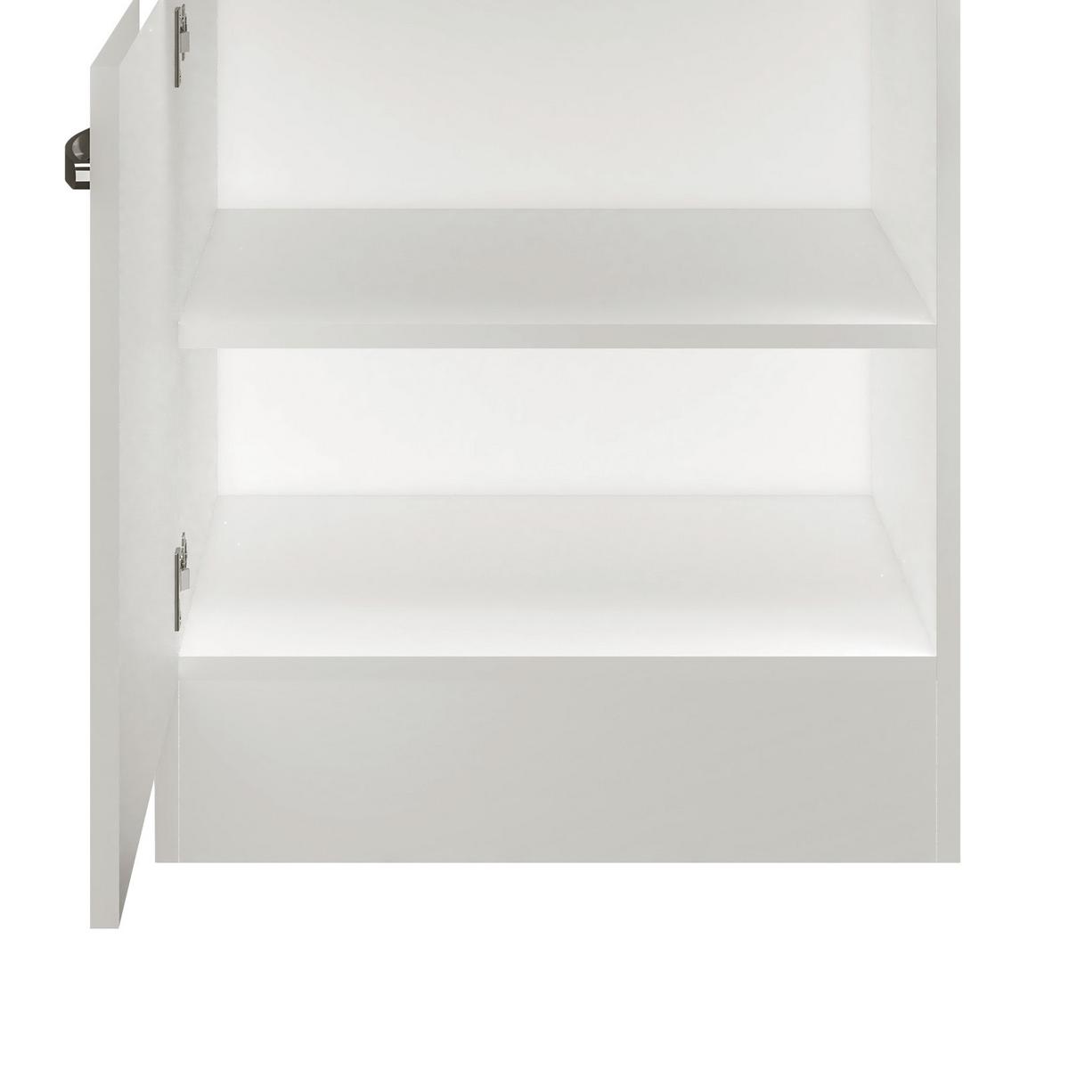 Küchenunterschrank Alba B: 60 cm Weiß/Schiefer mit Lade - Schieferfarben/Weiß Hochglanz, MODERN, Holzwerkstoff (60/86/60cm)
