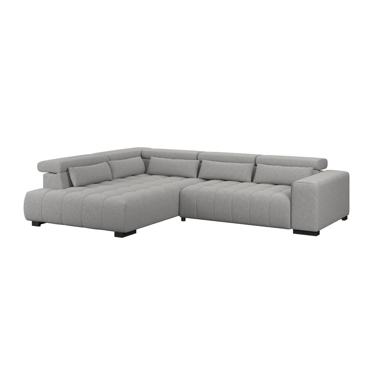 Ecksofa Matera Dunkelgrau S: 226x311cm - Dunkelgrau/Schwarz, Trend, Textil (226/311cm)