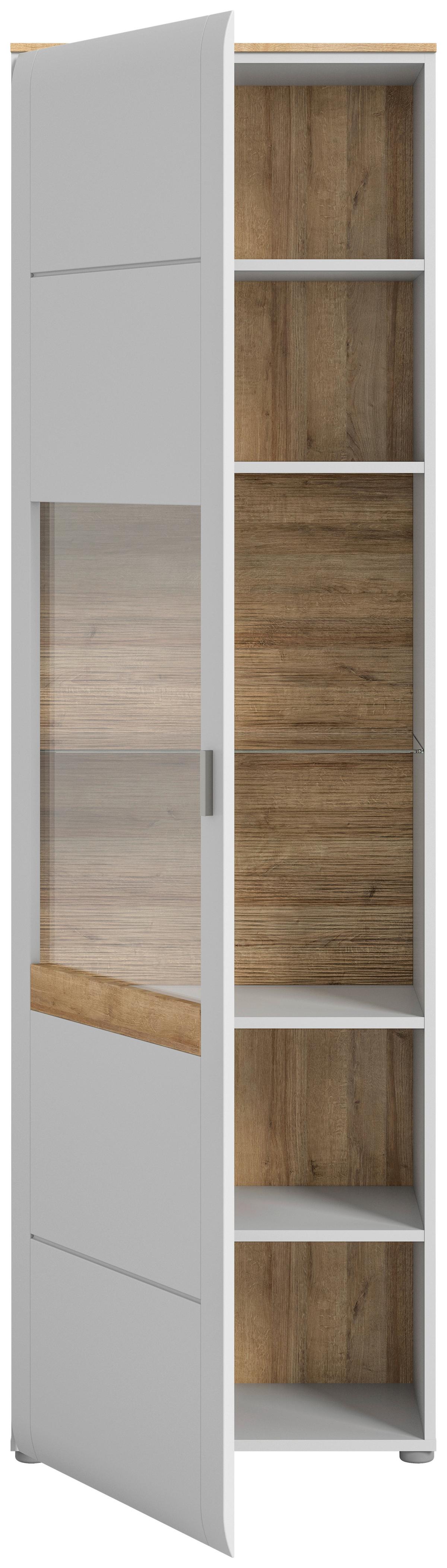 Vitrine Ashton Grau Rivera Eiche B: 61 cm - Design, Glas/Holzwerkstoff (61/202/43cm) - MID.YOU