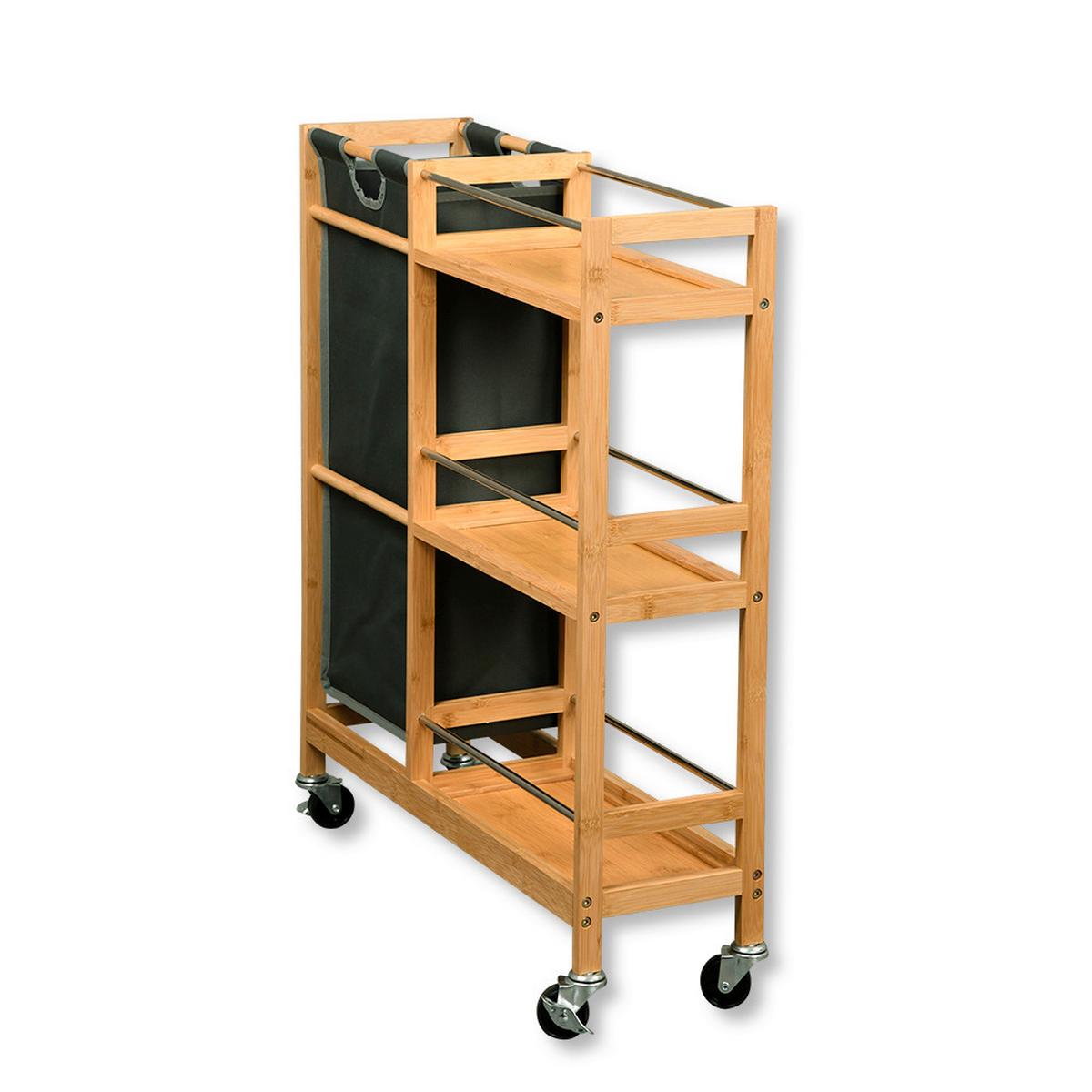 Servierwagen Bambus, Hellbraun, B: 68 Cm - Hellbraun, Basics, Holz/Kunststoff (68/78/20cm) - Kesper