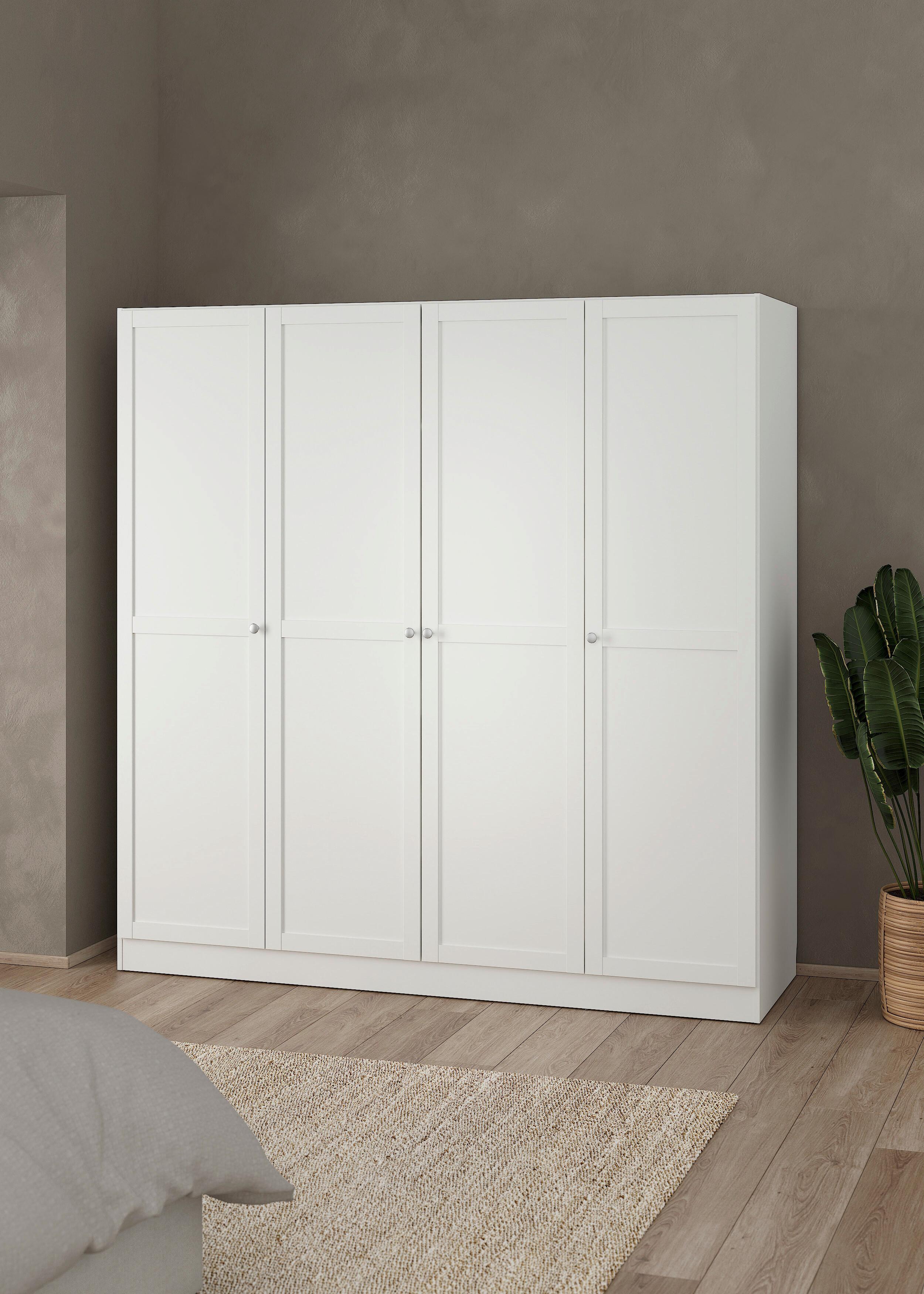 Drehtürenschrank Billund Weiß, B: 195,5 cm - Weiß, MODERN, Holzwerkstoff (195,5/200/61,7cm) - MID.YOU