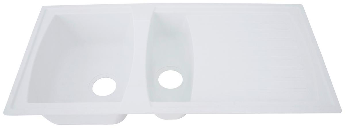 Spüle Respekta Einbauspüle Boston - Weiß, Trend, Glas/Kunststoff (100/20/50cm) - Respekta