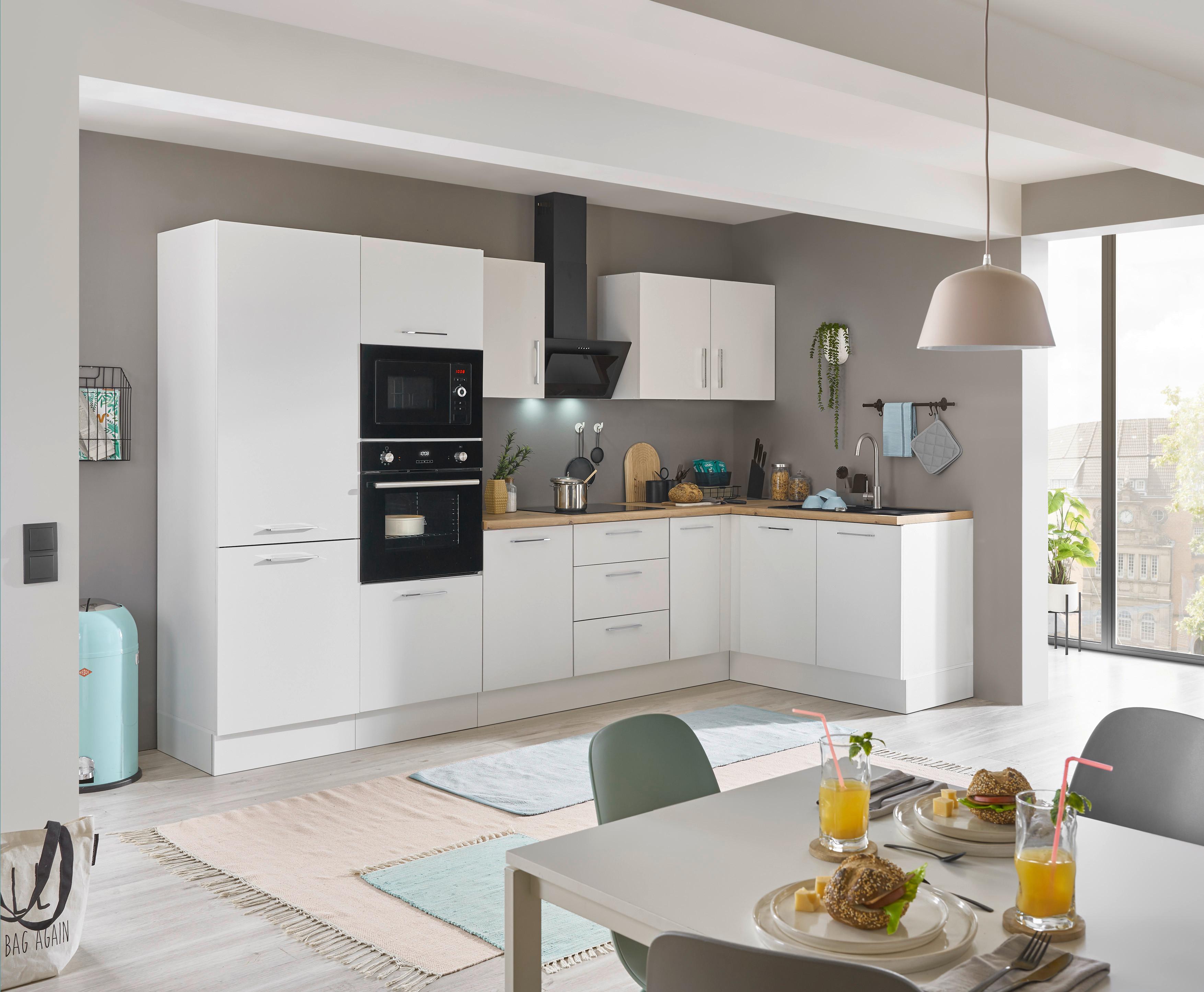 Eckküche Turin Weiss/eiche Dekor 330x165 Cm - Weiß/Eiche Artisan, Basics, Holzwerkstoff (330/165cm) - MID.YOU