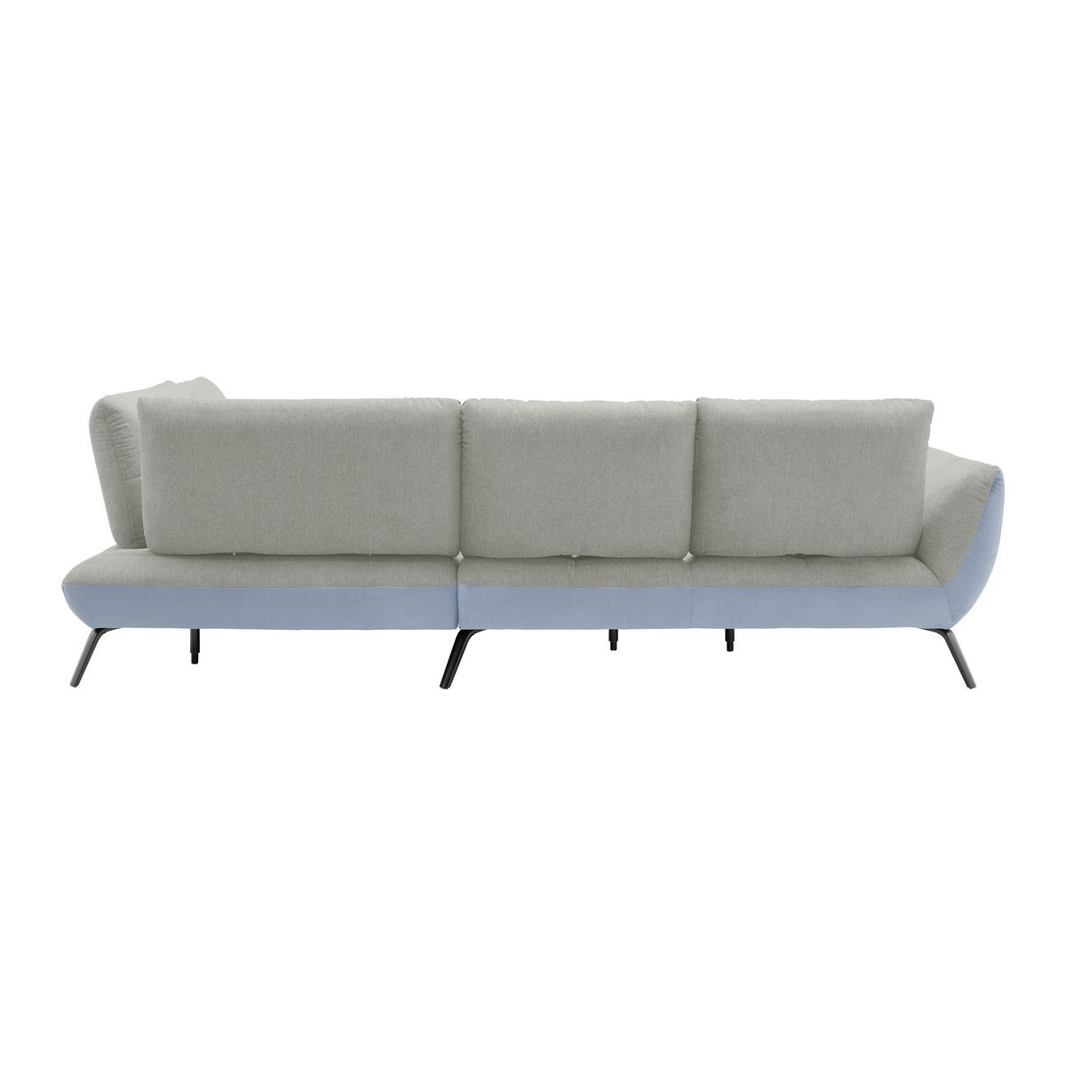 Rohová sedačka TRENDY, pravá, světle šedá / stříbrná - barvy stříbra/černá, Moderní, kov/kompozitní dřevo (310/93/250cm) - Premium Living