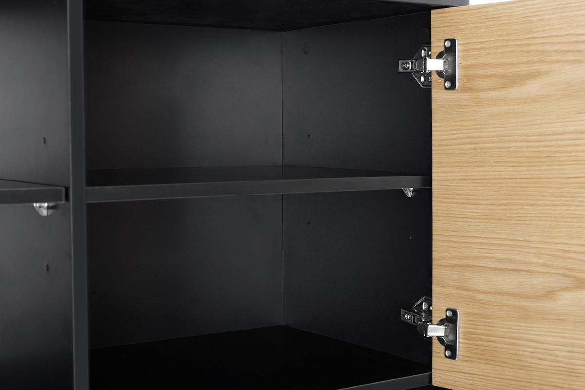 Highboard Schwarz, Eichefarben B: 100cm - Eichefarben/Schwarz, Design, Holz/Holzwerkstoff (100/155/40cm) - Livetastic