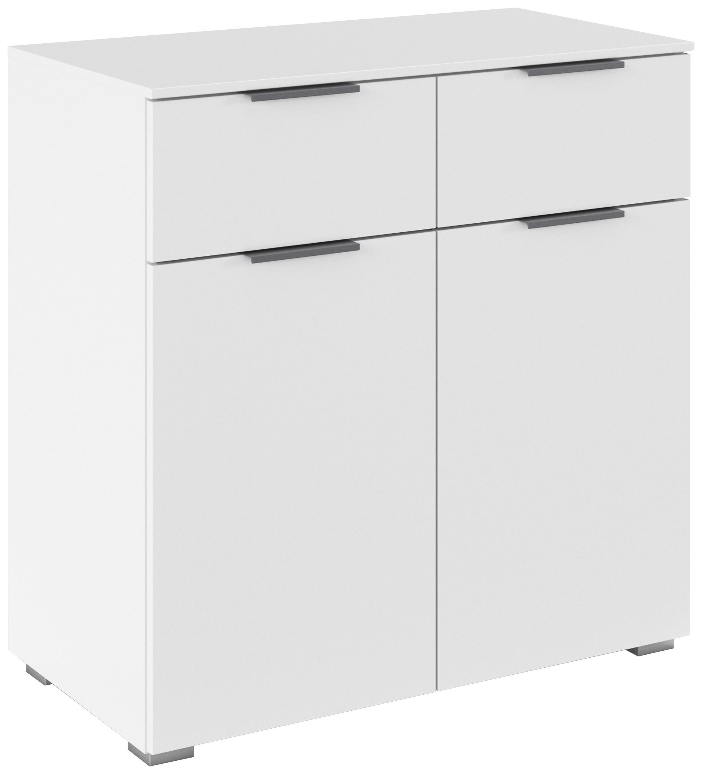KOMMODE Alabama Weiß B: 80cm - Alufarben/Weiß, MODERN, Holzwerkstoff (80/81/42cm) - Rauch Möbel