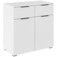 KOMMODE Alabama Weiß B: 80cm - Alufarben/Weiß, MODERN, Holzwerkstoff (80/81/42cm) - Rauch Möbel