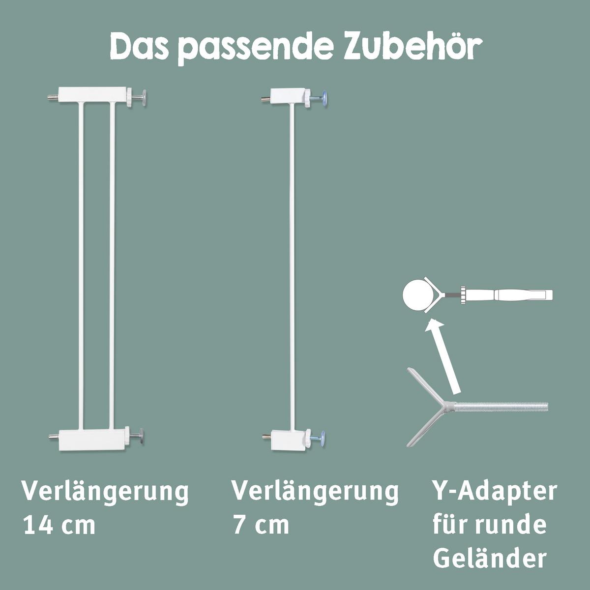 Türschutzgitter Metall erweiterbar, weiß - Weiß, Basics, Metall (75/80/3cm) - Roba