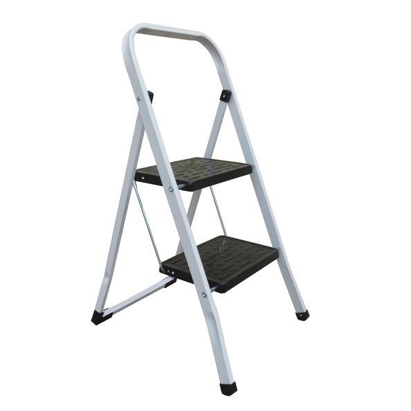 Klapptrittleiter 2 Stufen - Schwarz/Weiß, Basics, Kunststoff/Metall (46/54,5/81cm) - Spirella