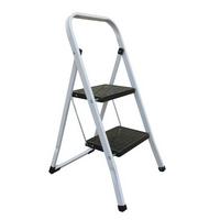 Klapptrittleiter 2 Stufen - Schwarz/Weiß, Basics, Kunststoff/Metall (46/54,5/81cm) - Spirella