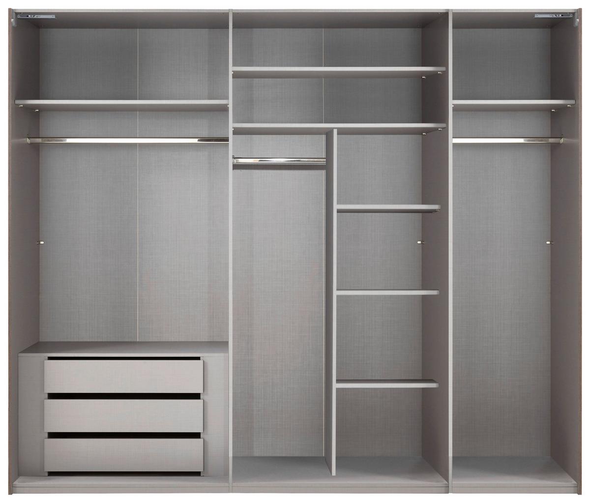 Schwebetürenschrank Indian A Saharagrau Dekor, B: 250cm - Sahara, KONVENTIONELL, Holzwerkstoff (250/216/65cm)