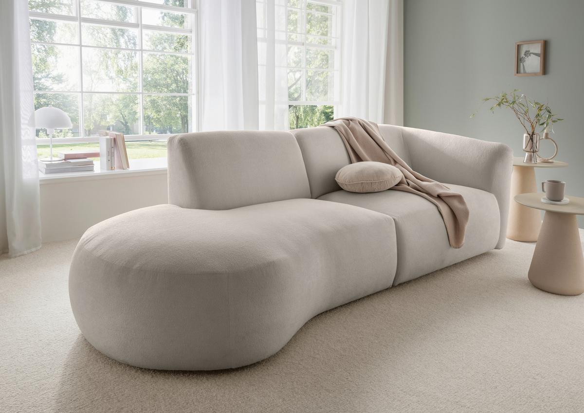 Ecksofa Jesi, Taupe S: 238x107 Cm - Taupe/Schwarz, MODERN, Textil (238/107cm) - Livetastic