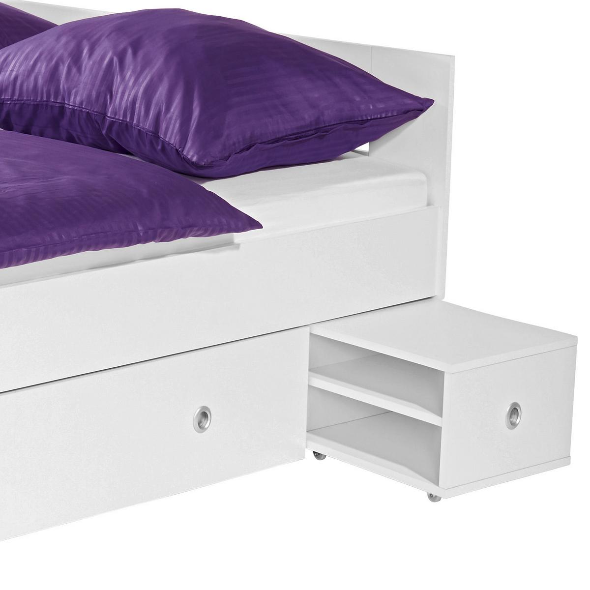 Postel s úložným prostorem Azurro,180x200 cm - bílá, Moderní, kompozitní dřevo (180/200cm)