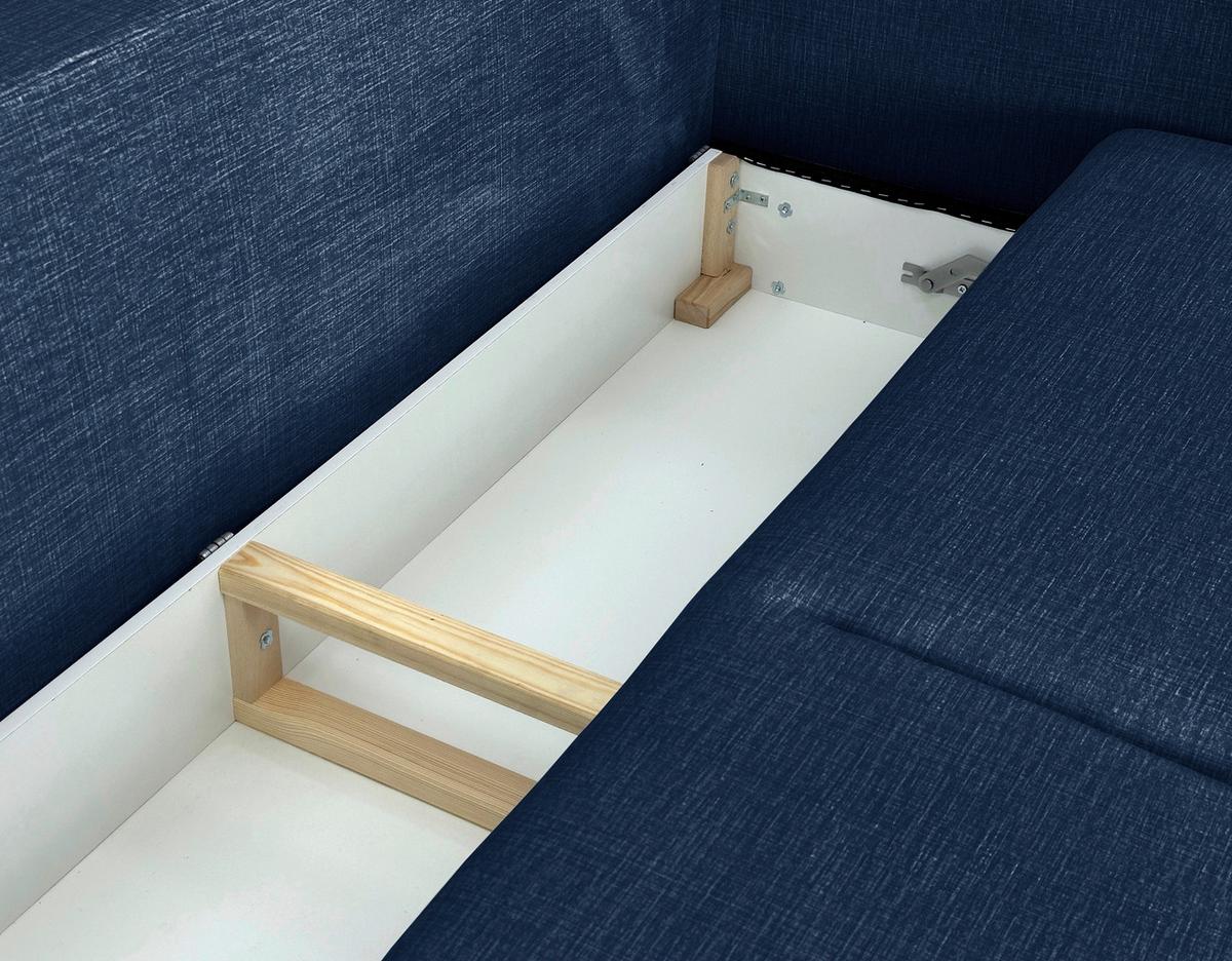 Schlafsofa Melody - Blau/Schwarz, Design, Textil (216/96/102cm) - MID.YOU