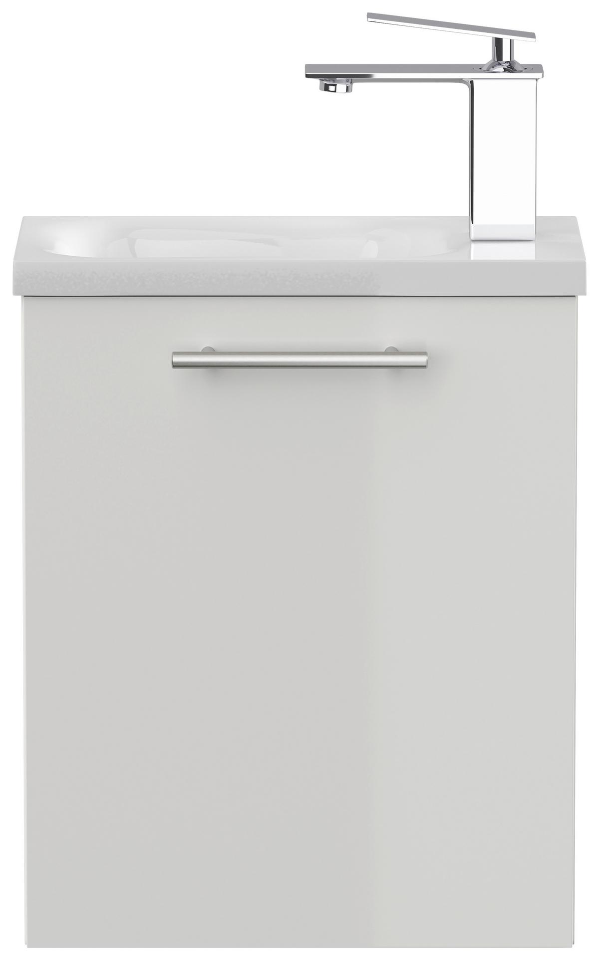 Gästebad Pieni Weiß Hg B: 40 cm - Weiß Hochglanz, MODERN, Holzwerkstoff/Stein (40cm) - MID.YOU