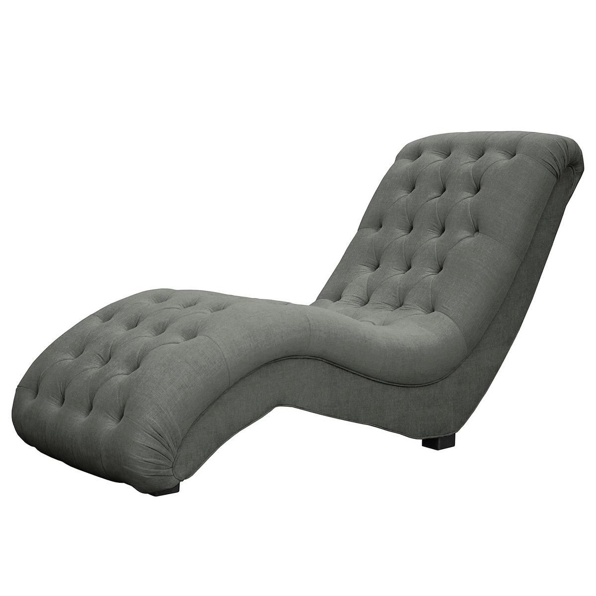 Relaxliege Sofia Grau B: 67 cm - Schwarz/Grau, Design, Textil (67/90/159cm) - P & B