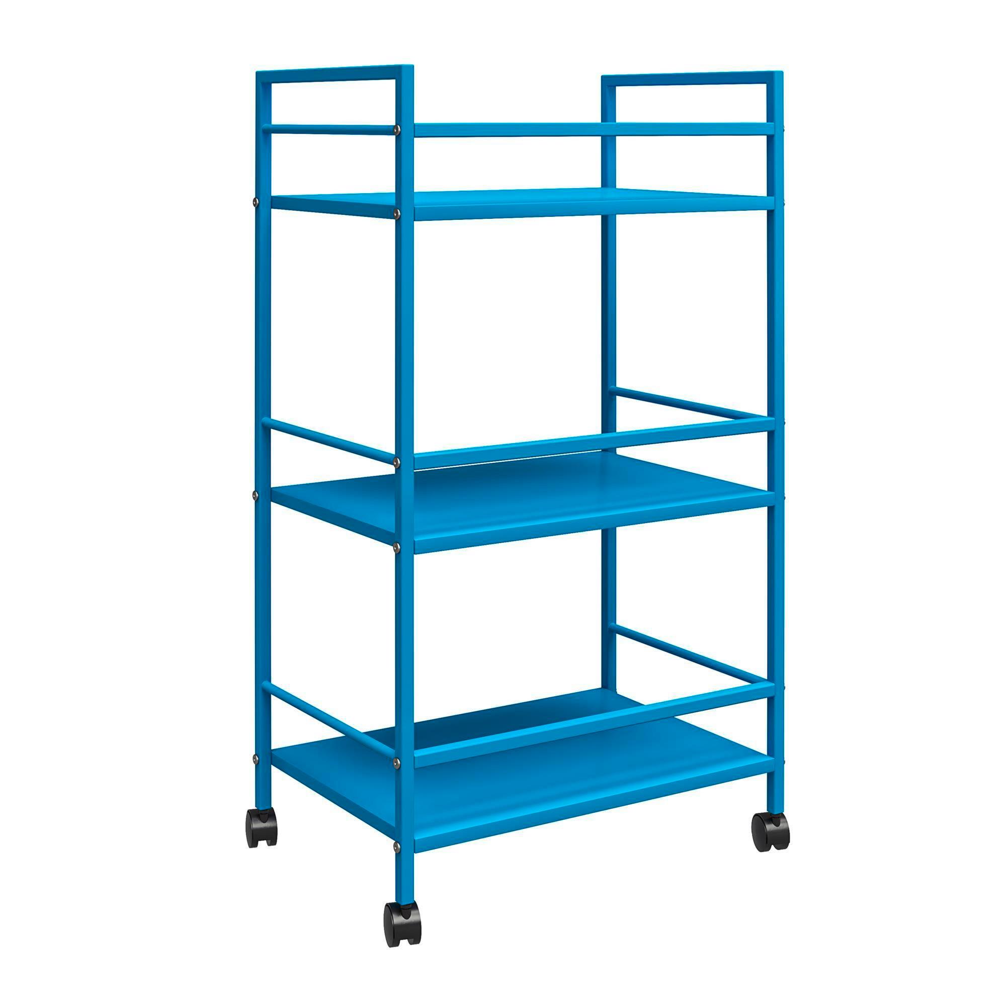Servierwagen Cache Blau B: 43 cm - Blau, Design, Kunststoff/Metall (43/77/29cm) - MID.YOU